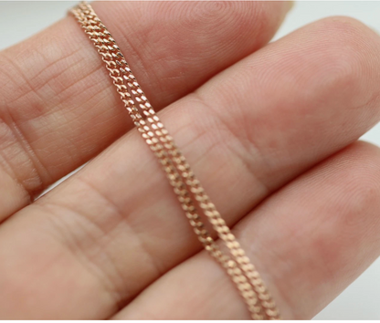 Genuine 9ct 9k 375 Rose Gold Kerb Curb Chain Necklace 60cm 3.4gms