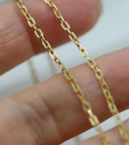 Genuine 18ct 18k 750 Yellow Gold Square Cable Chain Necklace 66cm 5.5g