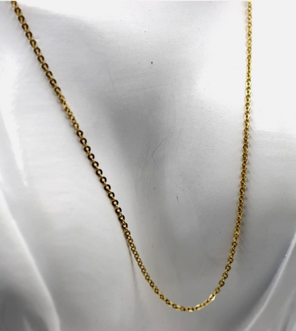 Genuine 18ct 18k 750 Yellow Gold Cable Chain 56cm Necklace Chain 3.4g