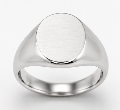 Kaedesigns Full Solid Heavy 9ct 9k 375 Yellow, Rose or White Gold Matt Polished Oval Signet 12mm x10mm Ring - Choose your ring size H to Q 1/2
