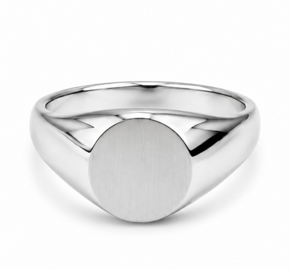 Kaedesigns Full Solid Heavy 9ct 9k 375 Yellow, Rose or White Gold Matt Polished Oval Signet 12mm x10mm Ring - Choose your ring size H to Q 1/2