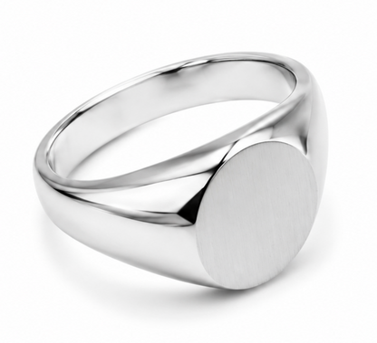 Kaedesigns Full Solid Heavy 9ct 9k 375 Yellow, Rose or White Gold Matt Polished Oval Signet 12mm x10mm Ring - Choose your ring size H to Q 1/2