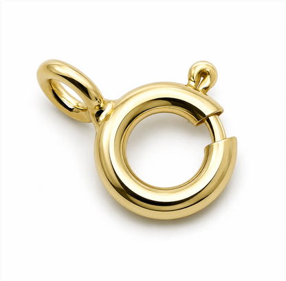 Genuine 5mm 14ct 14K 585 Yellow, Rose or White Gold Bolt Spring Ring Clasp