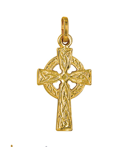Genuine 9ct 9k 375 Yellow Gold Celtic Cross Small Pendant Charm
