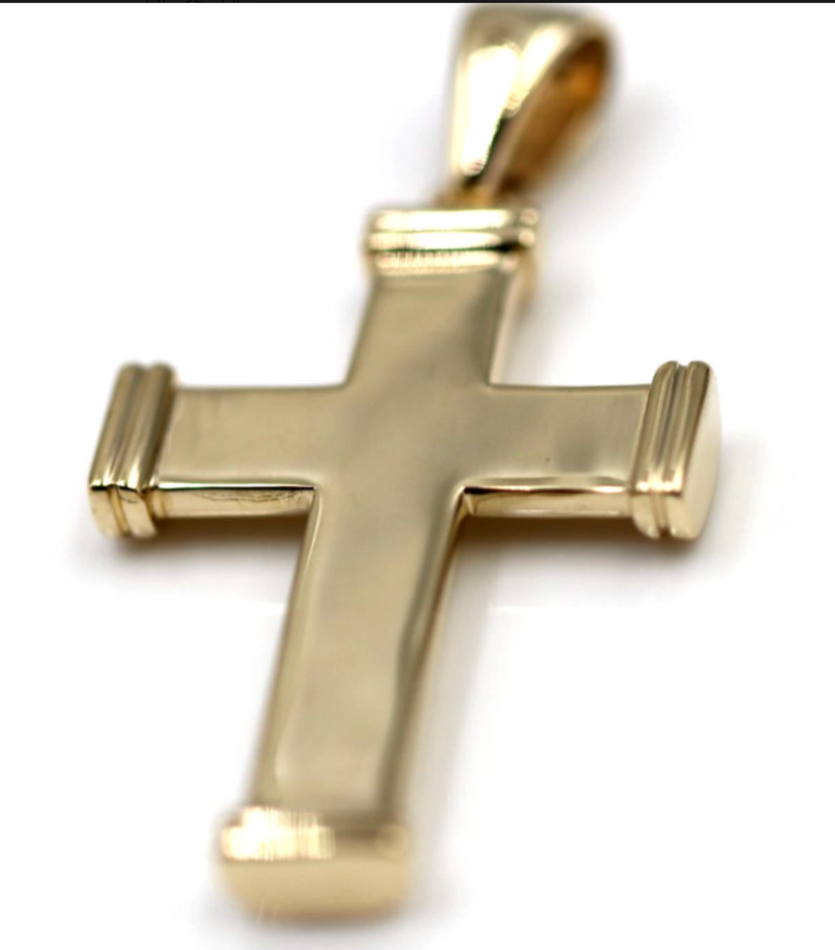 Kaedesigns Genuine 9ct 9K 375 Yellow, Rose or White Gold Large Ribbed Plain Cross Pendant
