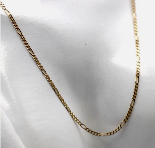 Genuine 9ct 375 Yellow Gold Figaro Chain Necklace 45cm 1.9mm 2.9g