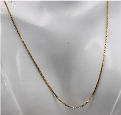 Genuine 18ct 18k 750 Yellow Gold Fine Box Chain Necklace 50cm 5.7g