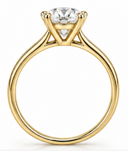 Genuine 18ct Yellow Gold 1.3ct Certified Lab Grown Diamond Solitaire Engagement Ring