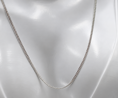 Sterling Silver 925 Kerb Curb Link Chain 45cm 1.7mm wide