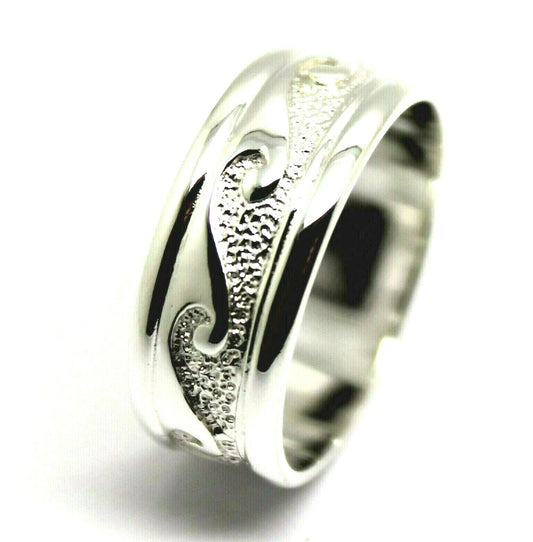 Kaedesigns Genuine Sterling Silver 925 Surf Wave Ring Size R 1/2