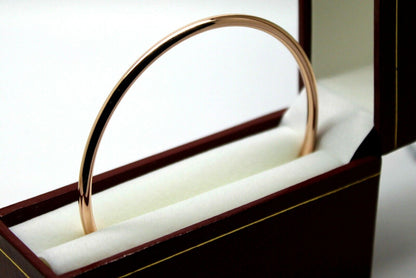 Genuine 9ct Rose Gold 3mm Wide Golf Bangle Many sizes available