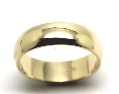 Genuine New Solid 9ct Yellow, Rose or White Gold 6mm Wedding Band Ring Size L