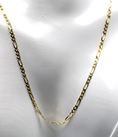 9ct Yellow Gold Diamond Cut Figaro Chain Necklace 4.2grams 50cm 2.5mm