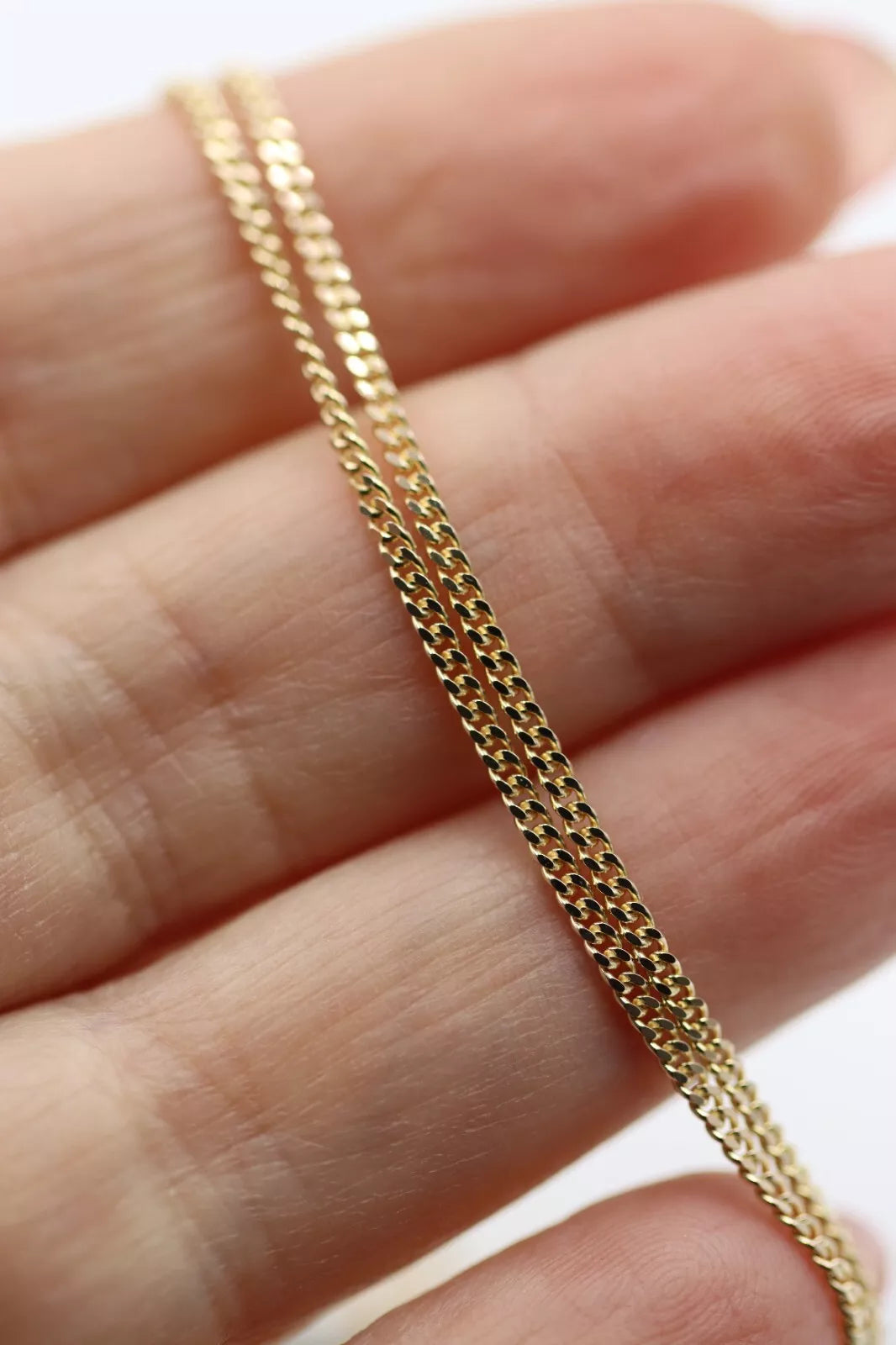 Genuine 9ct Yellow Gold Solid Kerb Curb Chain Necklace 45cm 3grams