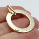 Kaedesigns, 9ct Yellow or Rose or White Gold Personalized & Plain Circle Pendant