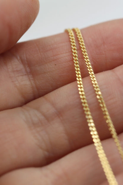 Genuine 18ct 750 Yellow Gold Kerb Curb Chain Necklace 50cm 3.76grams