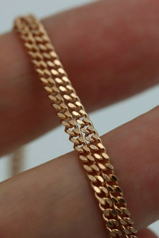 Genuine 9ct Rose Gold Curb Necklace / Chain 4 grams 45cm