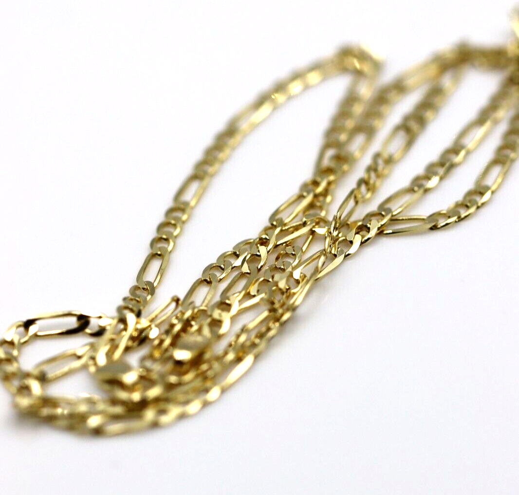 9ct Yellow Gold Diamond Cut Figaro Chain Necklace 4.2grams 50cm 2.5mm