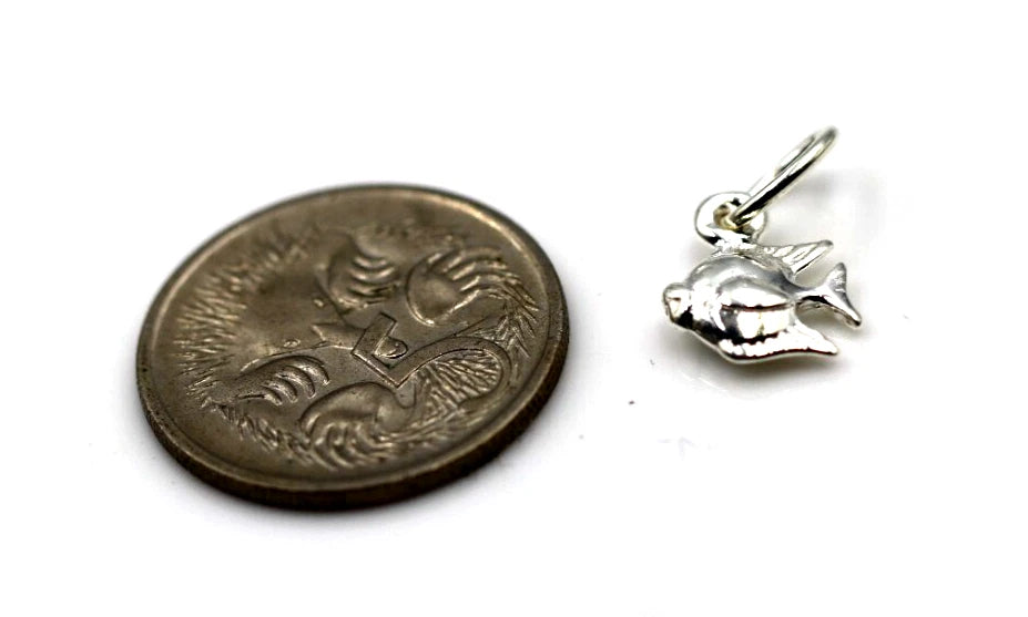 Genuine Sterling Silver 925 Solid Small Tiny Fish Charm / Pendant