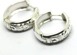 Kaedesigns, Genuine Sterling Silver 925 Hoop Filigree Huggies Earrings