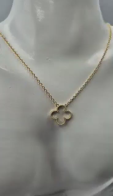 Kaedesigns New Genuine 9ct Yellow, Rose or White Gold 14mm Four Leaf Clover Pendant + Chain