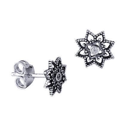 Sterling Silver 925 Small Flower Studs Earrings