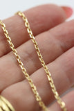 55cm 18ct 18K 750 Gold Yellow Gold Cable Necklace Chain 6.5g - Free Express Post