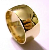 Kaedesigns Genuine SIze R  9ct 9k Yellow, Rose or White Gold Solid 10mm Wide Dome Ring Comfort