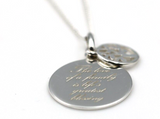 Sterling Silver 'The love of a family is life's greatest blessing' Disc Necklace Chain