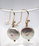 Genuine New 9k 9ct Yellow Gold 13mm Coin Pearl Ball Earrings -Free express post