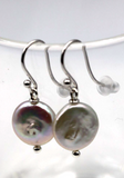Genuine New Sterling Silver 925 15mm Coin Pearl Ball Earrings -Free express post