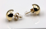 Kaedesigns New 9ct 9K Plain Yellow, Rose or White Gold 12mm Stud Half Ball Earrings