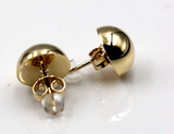Kaedesigns New 9ct 9K Plain Yellow, Rose or White Gold 12mm Stud Half Ball Earrings