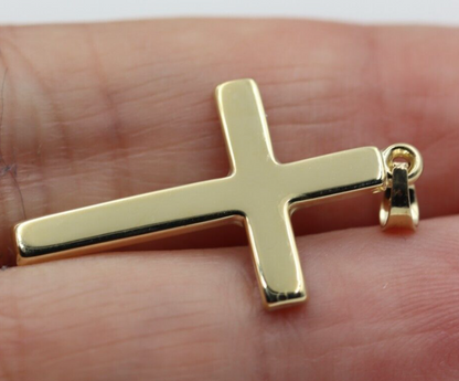 Genuine Hollow 9ct 9K Yellow Gold Cross Pendant 26mm x 15mm