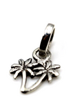Genuine Sterling Silver 925 Small Double Palm Trees Pendant Or Charm -Free post