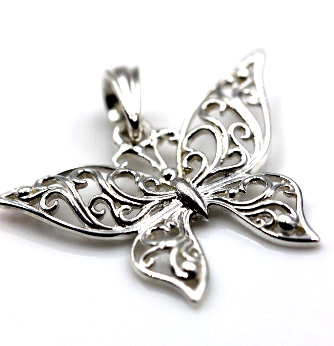 Kaedesigns New Sterling Silver 925 Filigree Butterfly Pendant