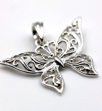 Kaedesigns New Sterling Silver 925 Filigree Butterfly Pendant