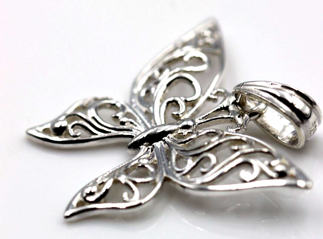 Kaedesigns New Sterling Silver 925 Filigree Butterfly Pendant