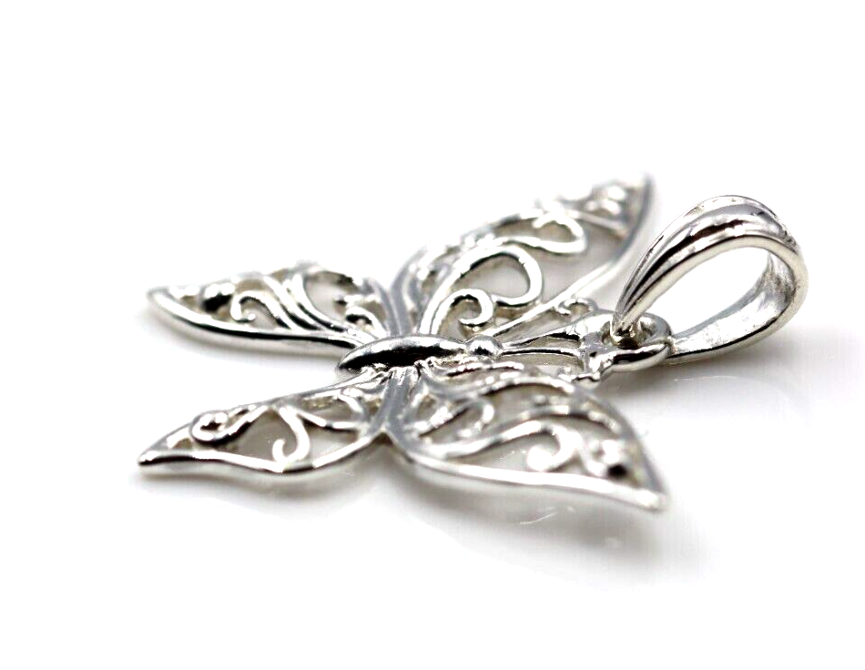 Kaedesigns New Sterling Silver 925 Filigree Butterfly Pendant