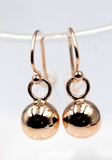 Kaedesigns New 9ct Yellow, Rose or White Gold 10mm Euro Ball Drop Earrings