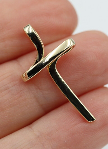 Kaedesigns New Small / Medium Modern 9ct 375 Yellow, Rose or White Gold Cross Crucifix Pendant