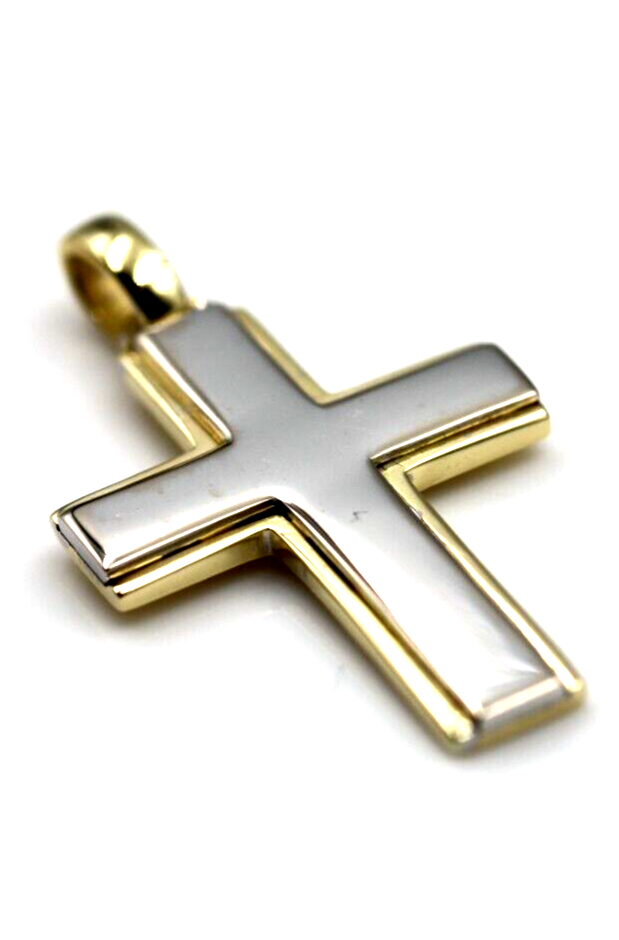 Two tone gold cross deals