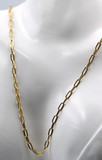 Genuine 60cm 18ct 750 Yellow Gold Paper Clip Chain Necklace -Free express post