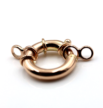 Genuine 9ct 9k 375 Large Rose Gold Bolt Ring Clasp With Ends 11mm, 13mm, 15mm, 18mm or 20mm