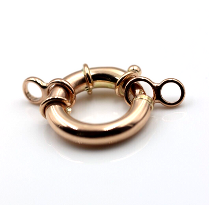 Genuine 9ct 9k 375 Large Rose Gold Bolt Ring Clasp With Ends 11mm, 13mm, 15mm, 18mm or 20mm