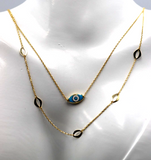 18ct 750 Gold Yellow Gold Staker Greek Eye Necklace Chain 3.49g - Free Post