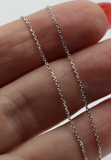 18ct 18K White Gold Fine Cable Chain Necklace 1.67grams 45cm - Free Express Post