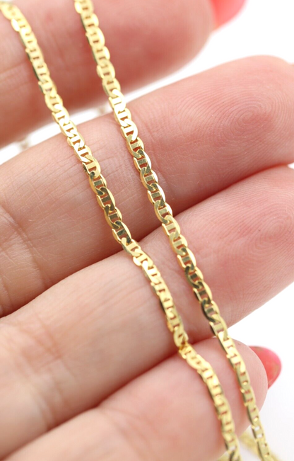 Genuine 60cm 18ct Gold Yellow Gold Anchor Marine Necklace Chain 5.2g - Free Post