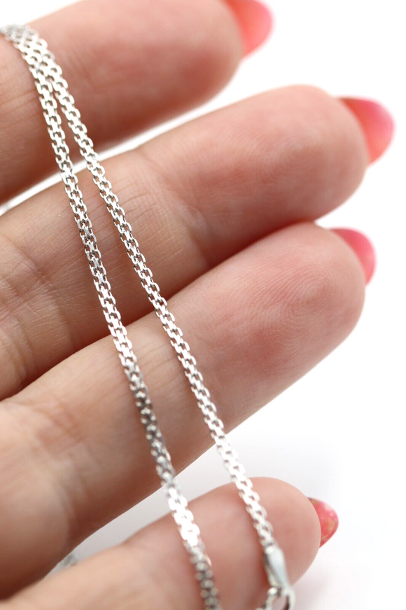 18ct 18K White Gold Cable Chain Necklace 2.2 grams 45cm - Free Express Post