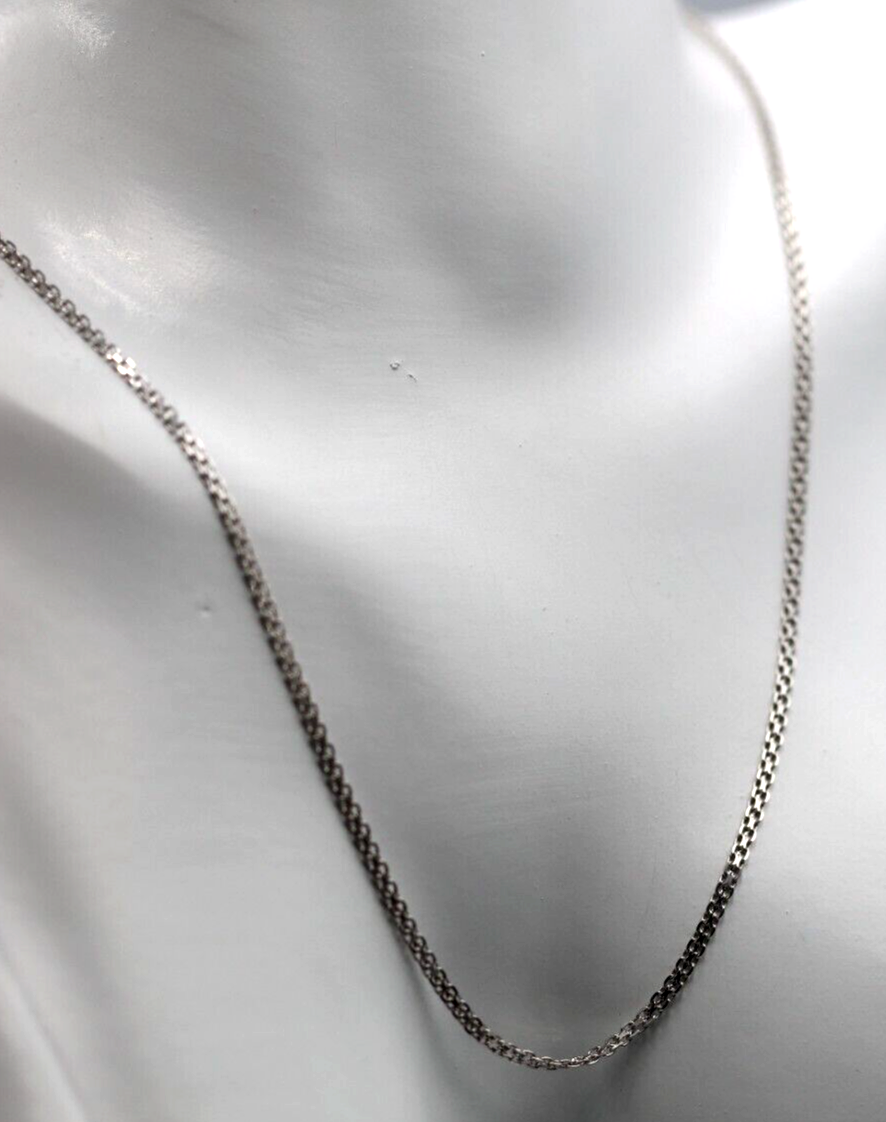 Genuine 18ct 18K White Gold Cable Chain Necklace 2.2 grams 45cm